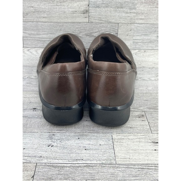 Clarks Womens Brown Leather Comfort Collection Slip On Loafers Shoes - Picture 4 of 8